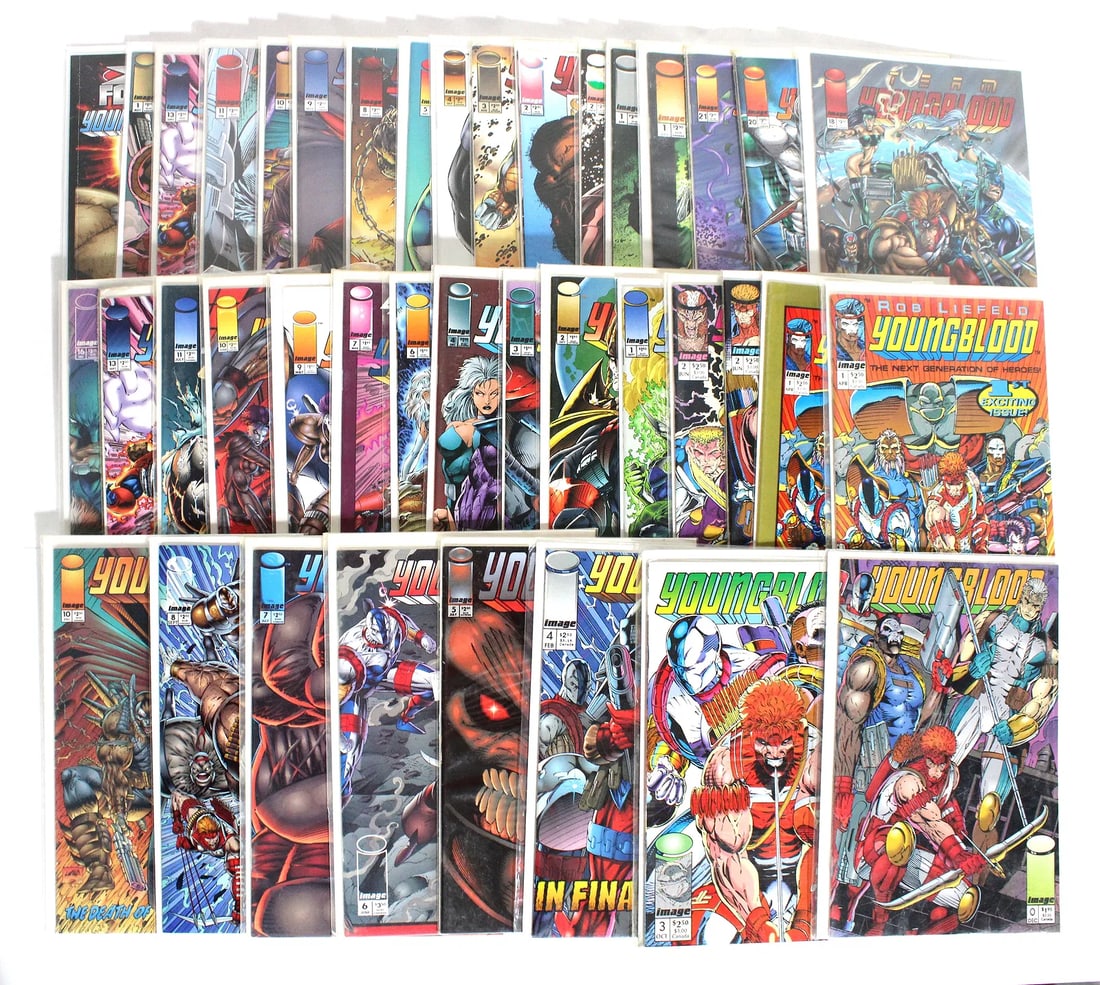 Image Comics Youngblood Comic Books: Total of 40 Issues. Assorted issues. Bagged and Boarded. Varying conditions. In-house shipping available.