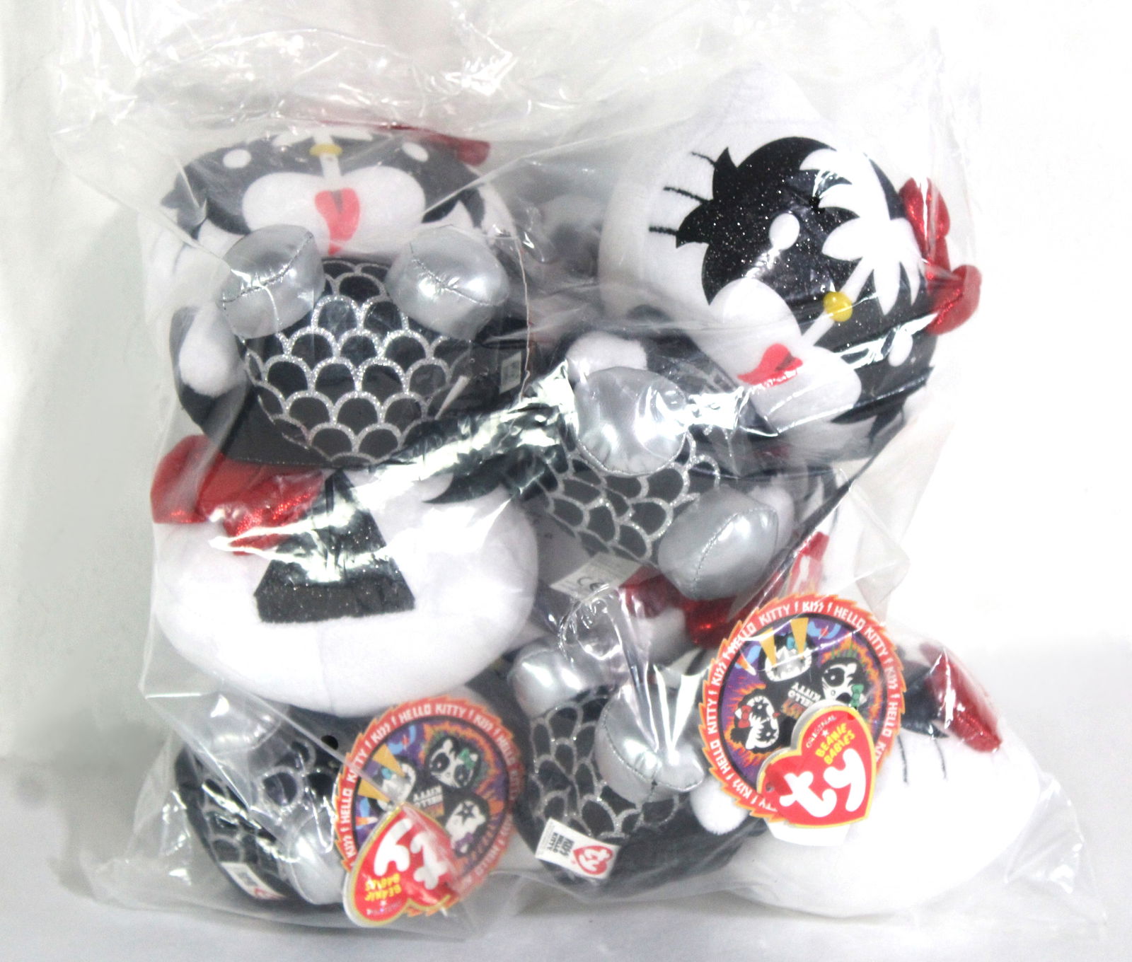 TY / Hello Kitty KISS Themed Plush Dolls: Sealed bag of 6. In-house shipping available.