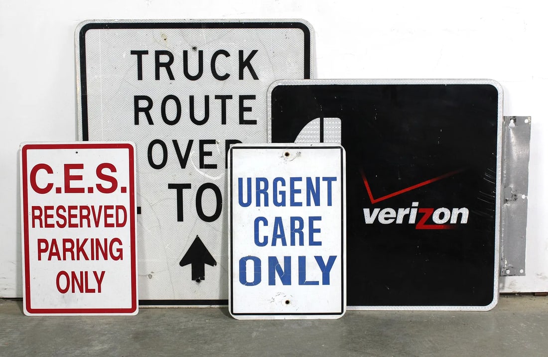Street Signs incl. Verizon, Urgent Care and Reserved Parking: This item requires third-party shipping or pickup arrangements to be made.