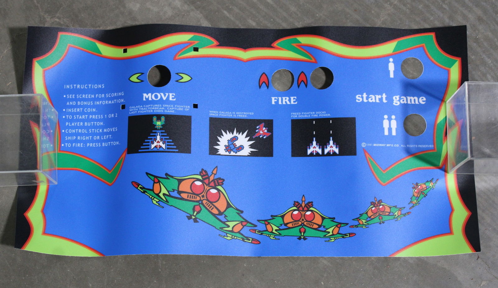 Galaga Control Panel Overlay: In-house shipping available.