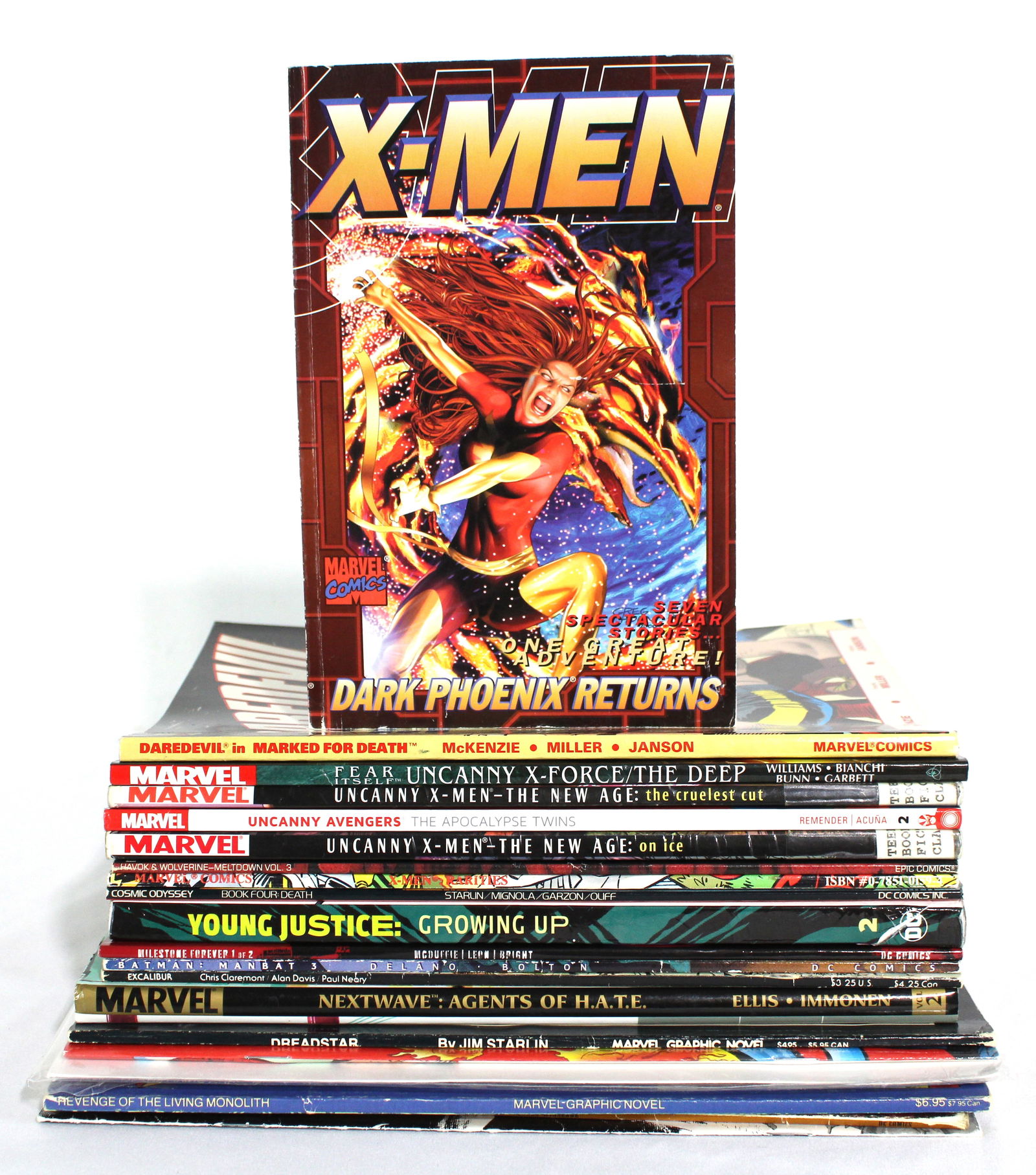 Marvel / DC Trade Paperbacks Mix Lot: Total of 20. Assorted issues. Varying conditions. In-house shipping available.