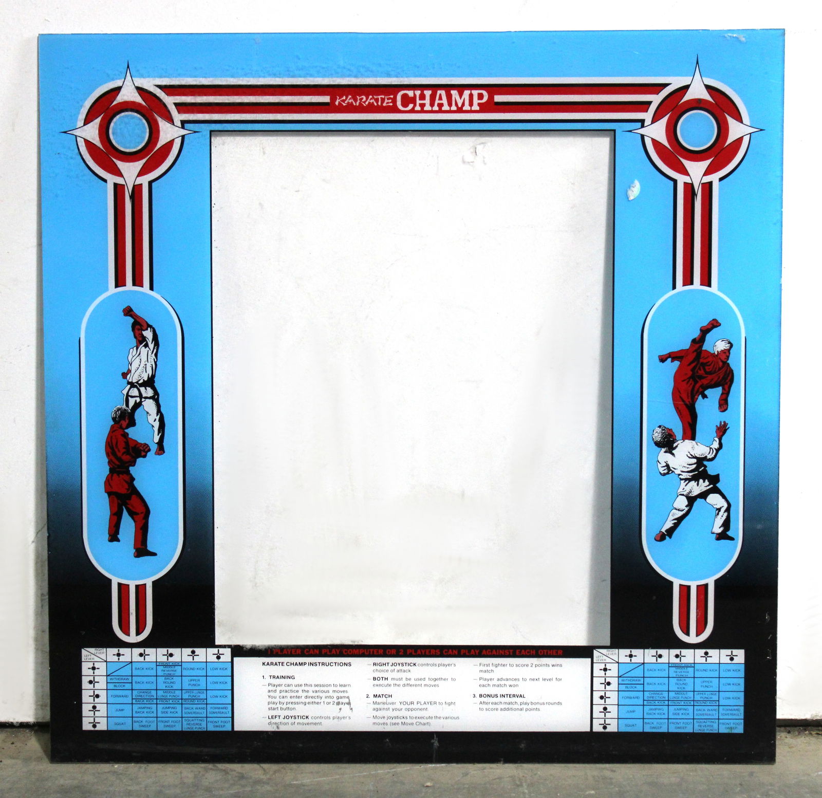 Data East Karate Champ Arcade Game Bezel: In-house shipping available.