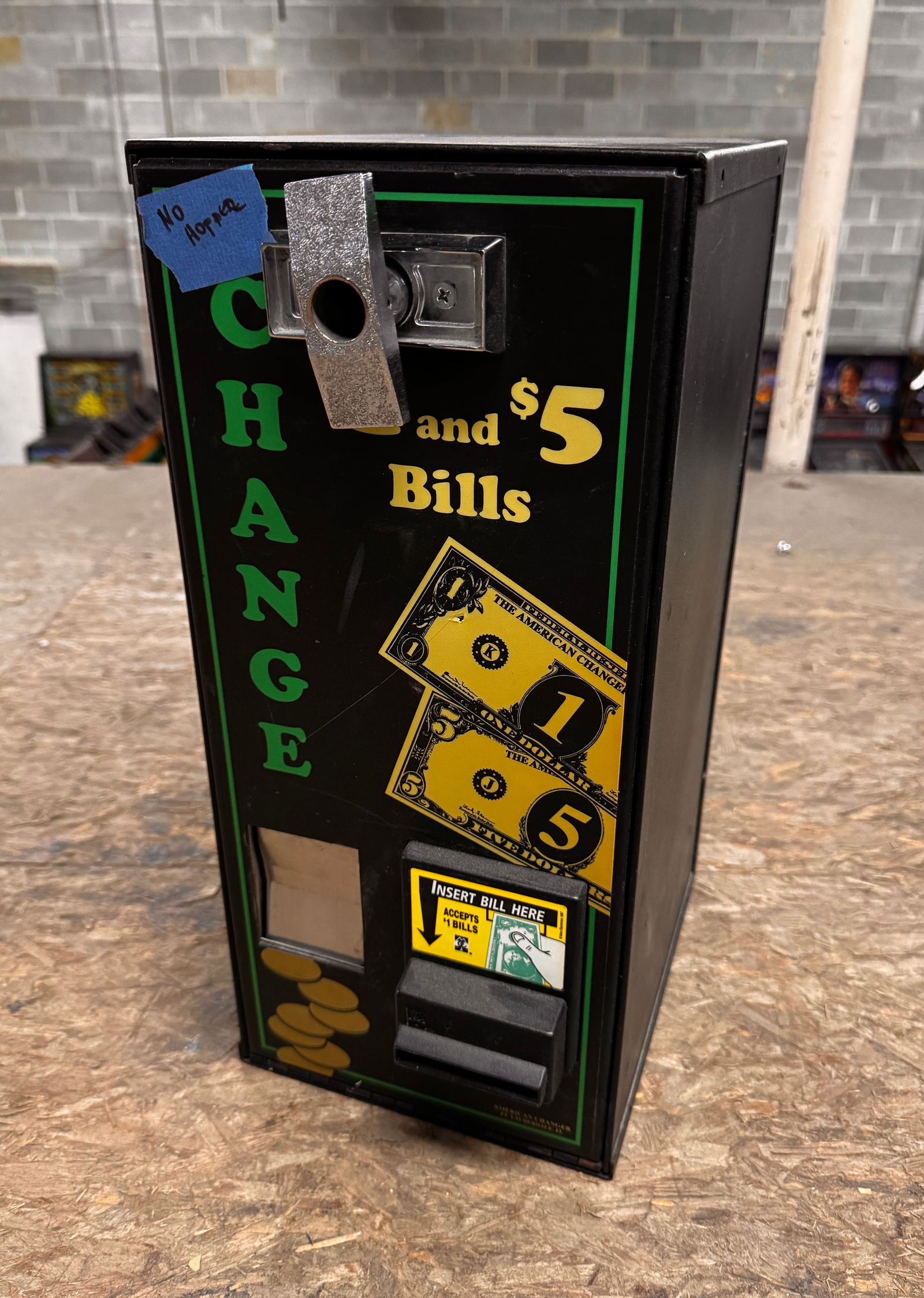 Change Machine, No Hopper: Bill acceptor Included. ***This is a remote auction in Sewell, New Jersey. Pickup or third-party shipping is required on this item. A list of suggested shippers can be found in the terms of this