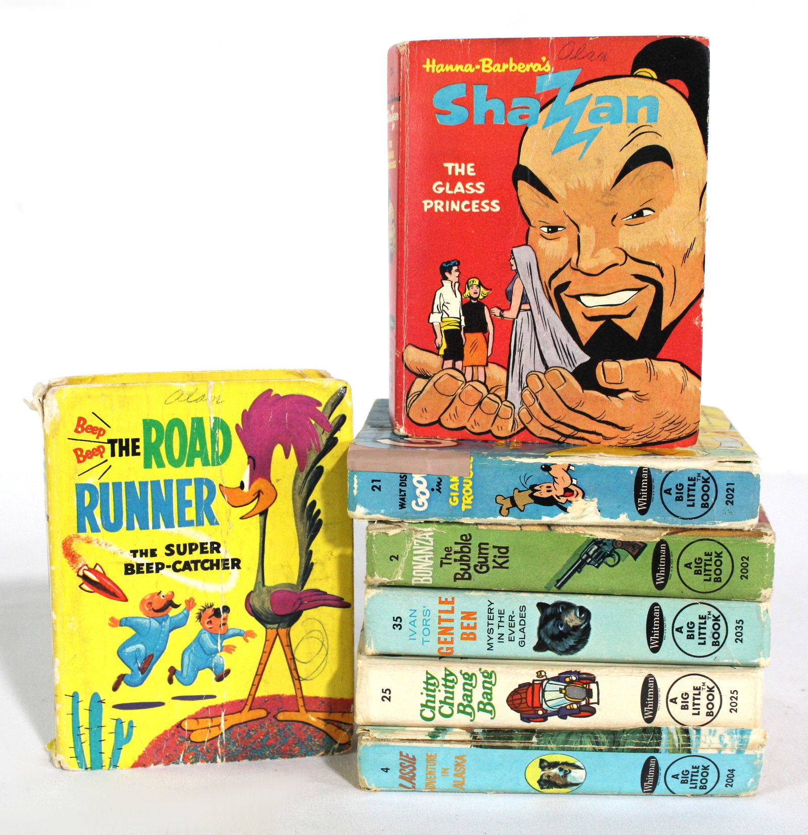 Big Little Books incl. Hanna-Barbera Shazan, Road Runner and Lassie: Total of 7. In-house shipping available.