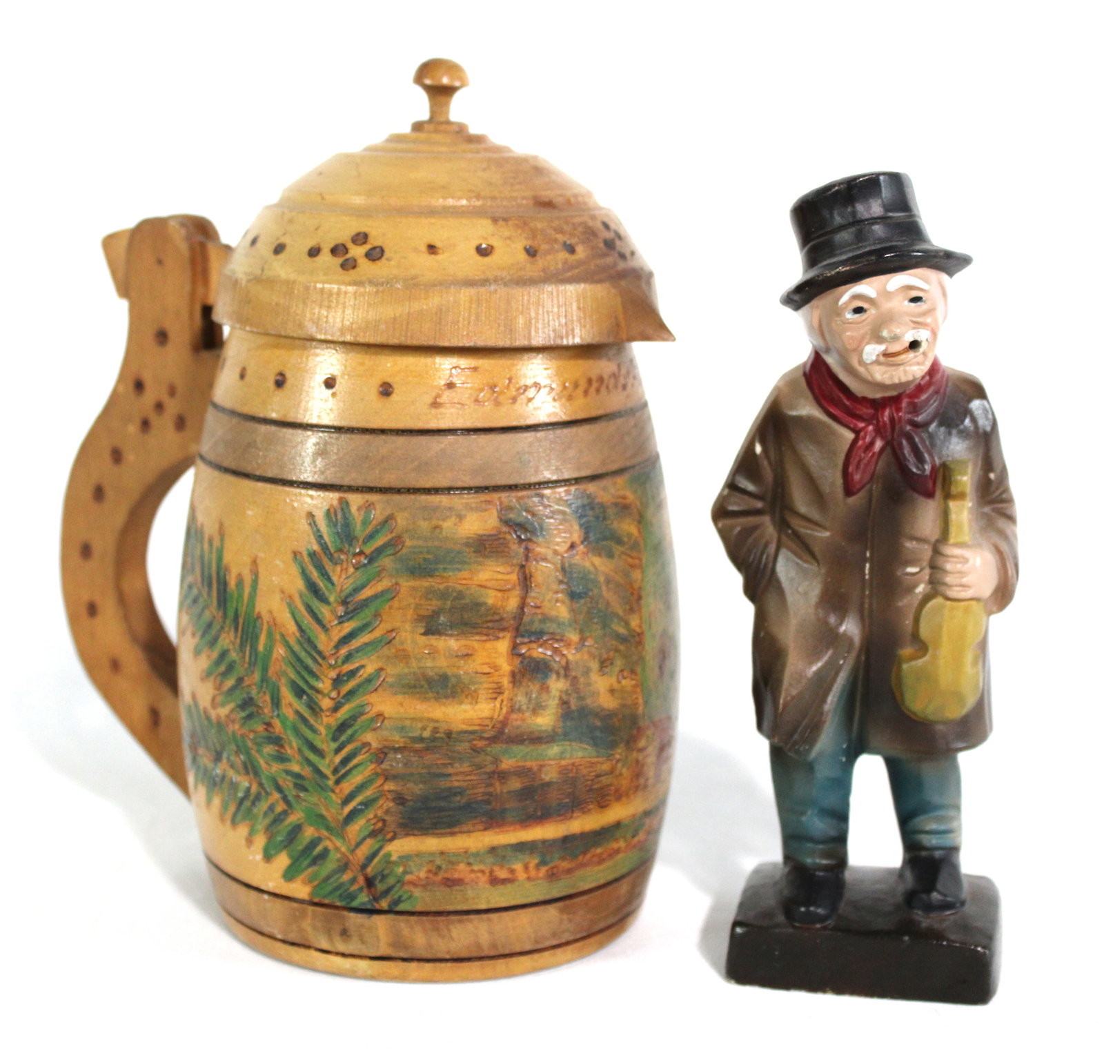 German Smoker with Pyro-Graphic Beer Stein: This item requires third-party shipping or pickup arrangements to be made.