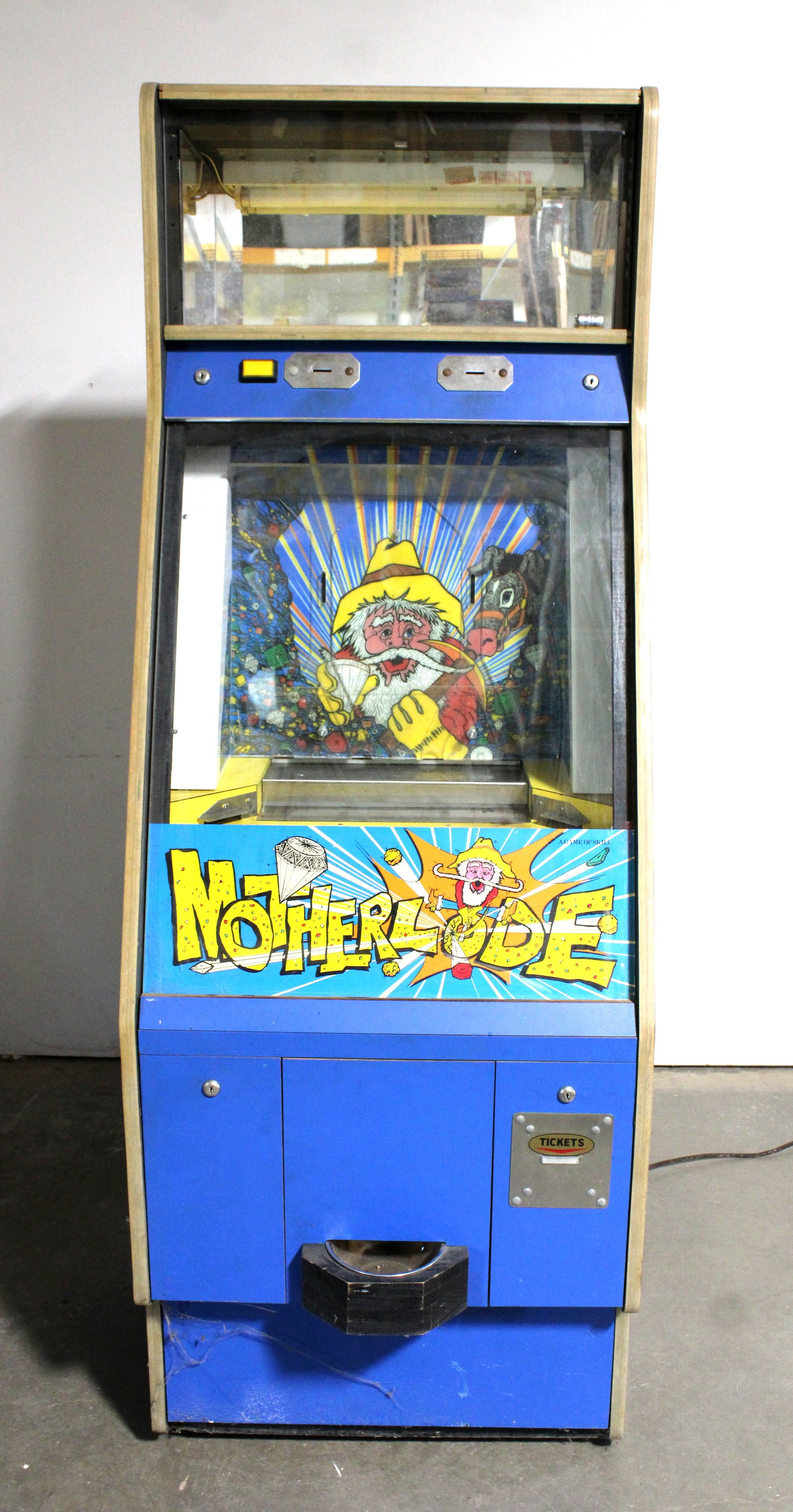 Motherload Quarter Pusher Arcade Game, Working: Working. Locked, no key. This item requires third-party shipping or pickup arrangements to be made. Dimensions: 74 x 27 x 26