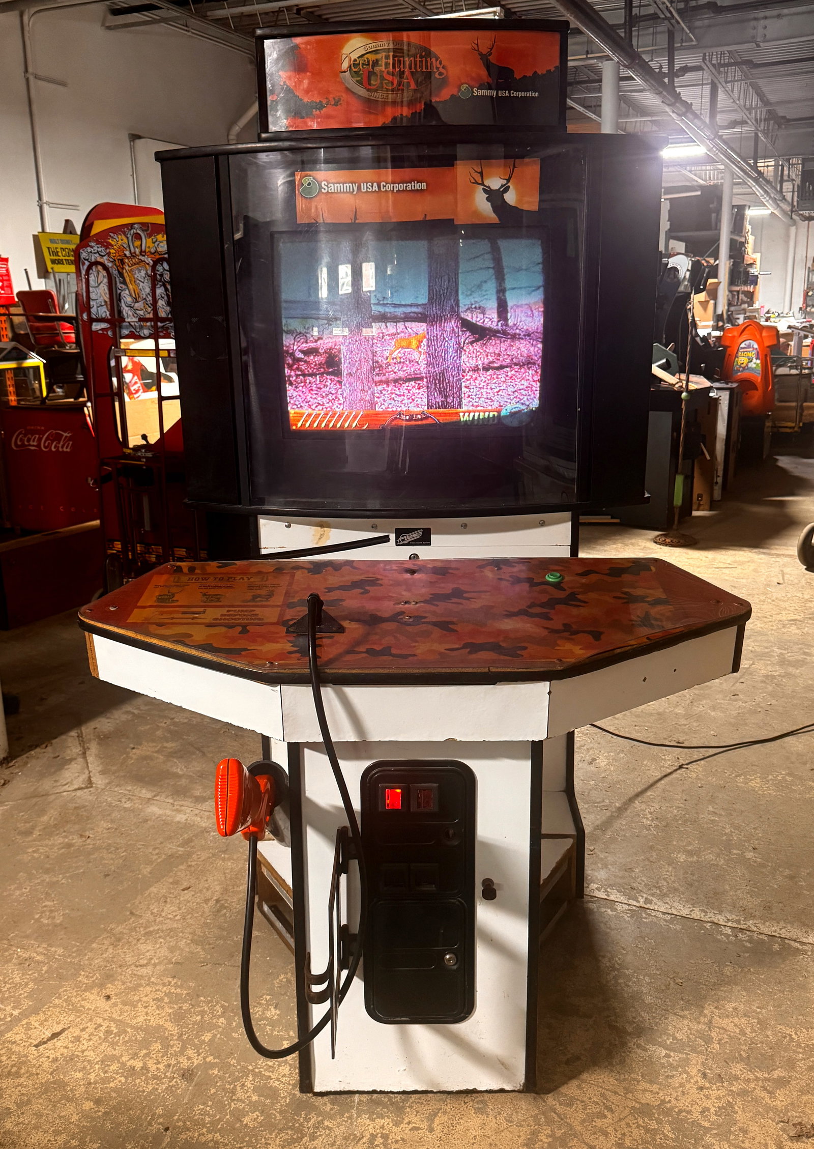 Big Buck Hunter Pedestal Arcade: Working. This item requires third-party shipping or pickup arrangements to be made. Dimensions: 83 x 50 x 68
