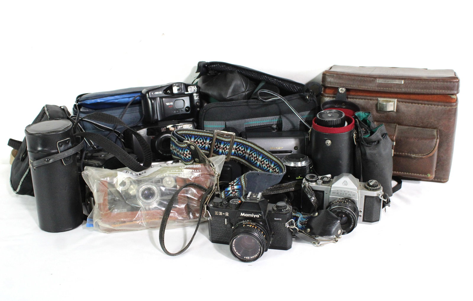 Large Lot of Cameras and Lenses incl. Mamiya and Asahi Pentax (1 of 3)
