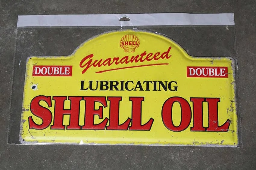 Shell Oil Contemporary Sign: In-house shipping available. Dimensions: 12 x 21