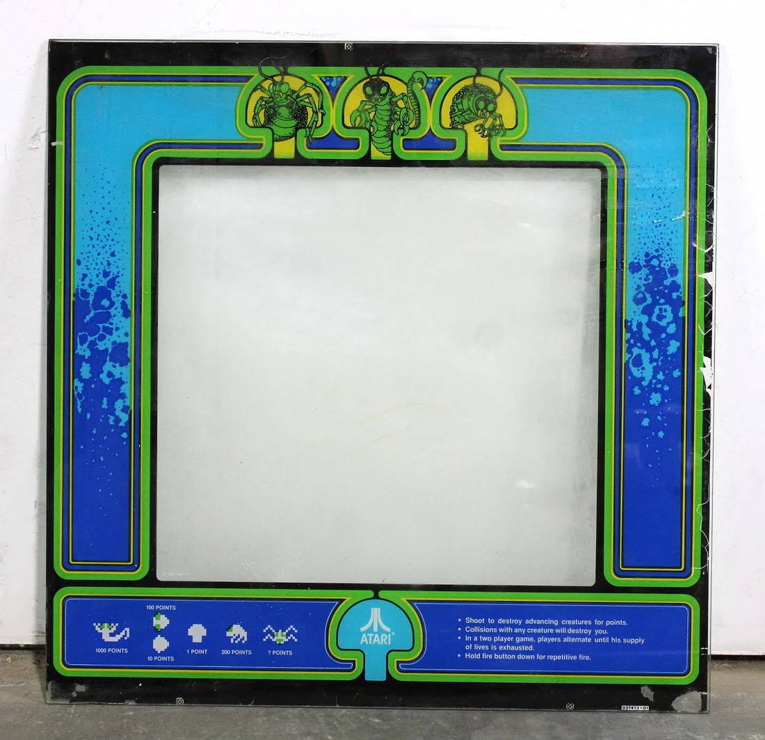 Atari Centipede Arcade Game Glass Bezel: This item requires third-party shipping or pickup arrangements to be made.