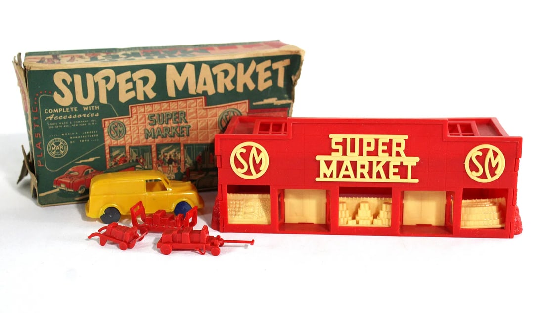 Marx Super Market Toy with Box: In-house shipping available. Dimensions of box: 5 x 9 x 3