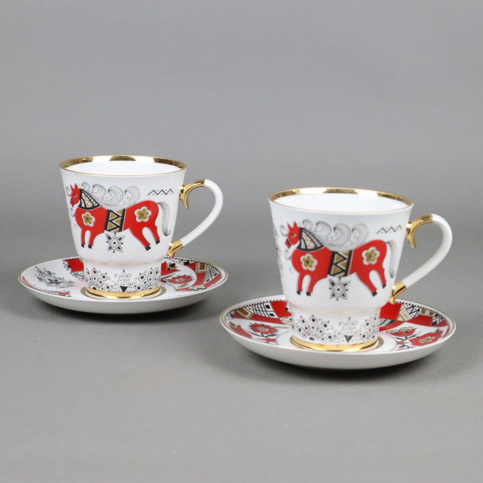 Paar Tassen mit Untertassen - Lomonosov, St. (1 of 5)