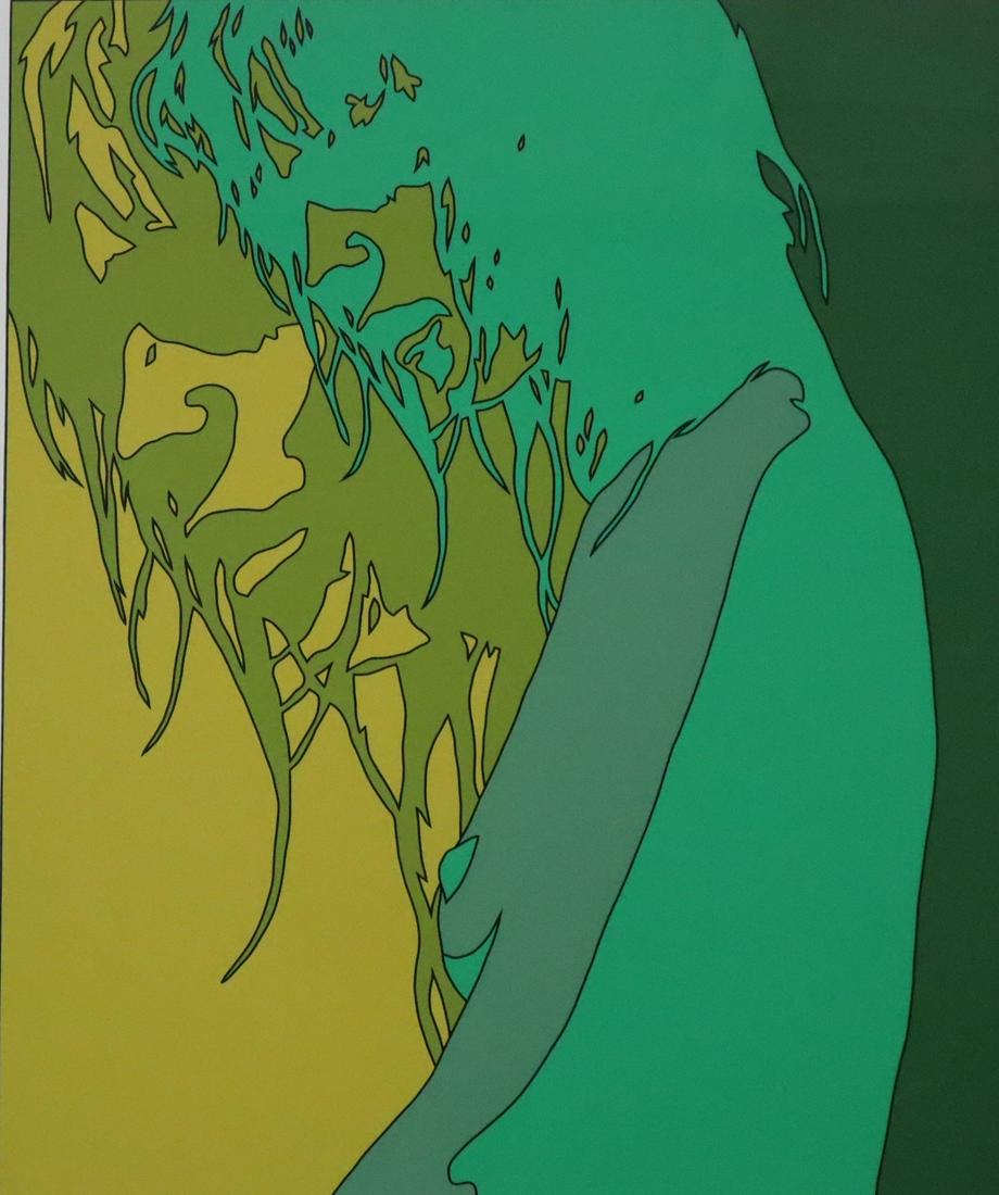 Berges, Werner (1941 Cloppenburg - 2017 Freiburg) - "Sommer II" (GrÃ¼ne), 1972: Berges, Werner (1941 Cloppenburg - 2017 Freiburg) - "Sommer II" (GrÃ¼ne), 1972, Farbserigraphie, unten rechts in Blei signiert und datiert, unten links num. "5/100, Blatt 2 aus der Mappe "Sommer", D