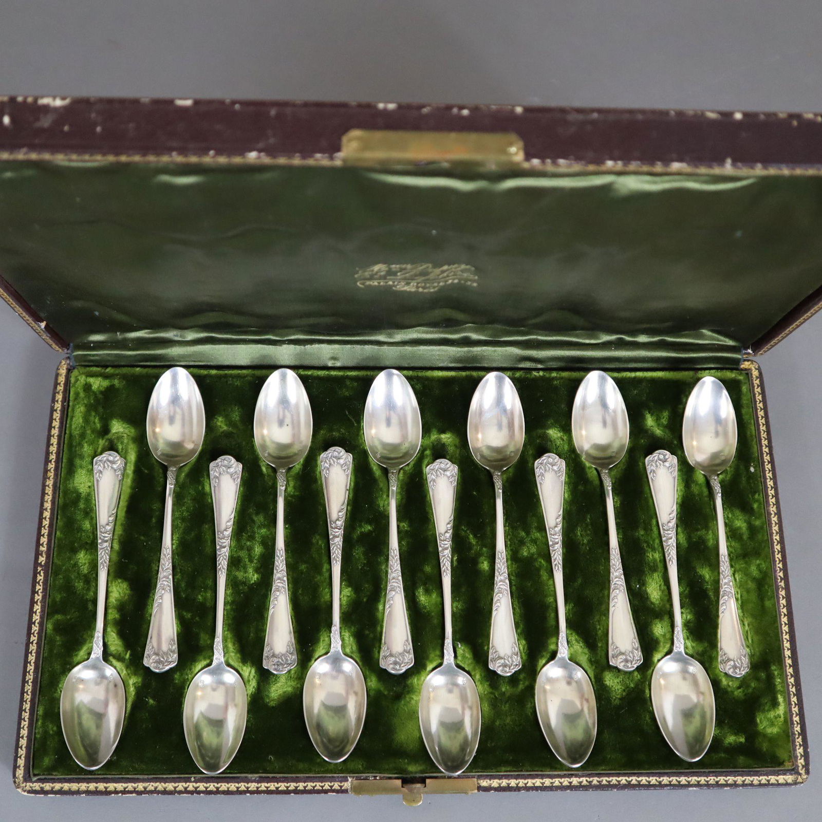 Satz von 12 Kaffeelöffeln - Emile Puiforcat, Paris, nach 1857, 925er Silber, spitzovale Laffen (1 of 7)