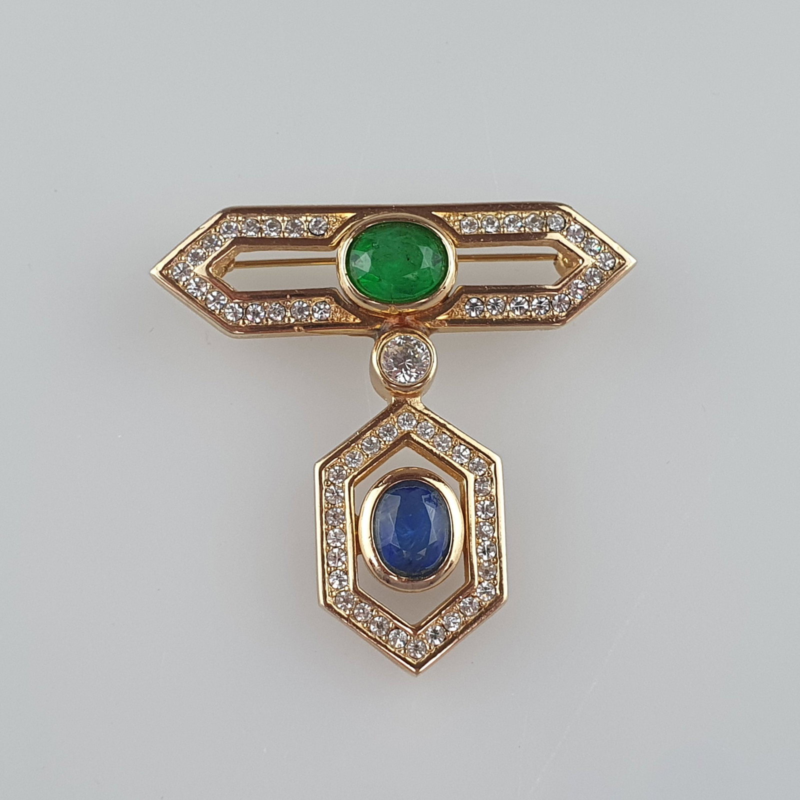 Vintage-Brosche im Art Déco-Stil - Henkel & Grosse (Pforzheim), vergoldetes Metall, (1 of 3)