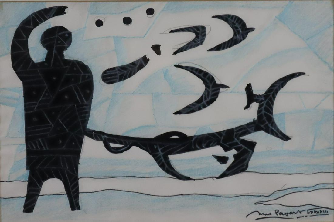 Papart, Max (1911 Marseille - 1994 Paris) - Naguane, 1993, Tuschezeichnung und Pastell, unten rechts (1 of 5)