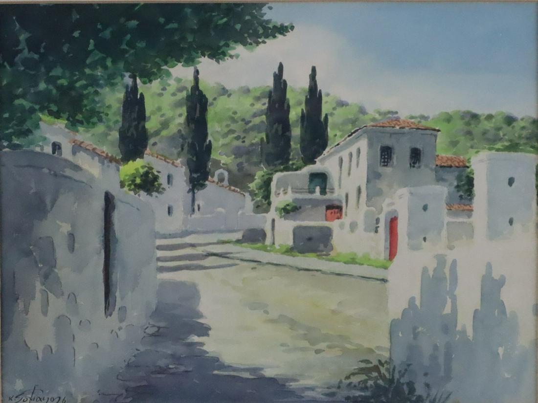 Sofianopoulos, Konstantinos (1910-1990) - Griechisches Dorf, Aquarell auf Papier, unten rechts (1 of 10)