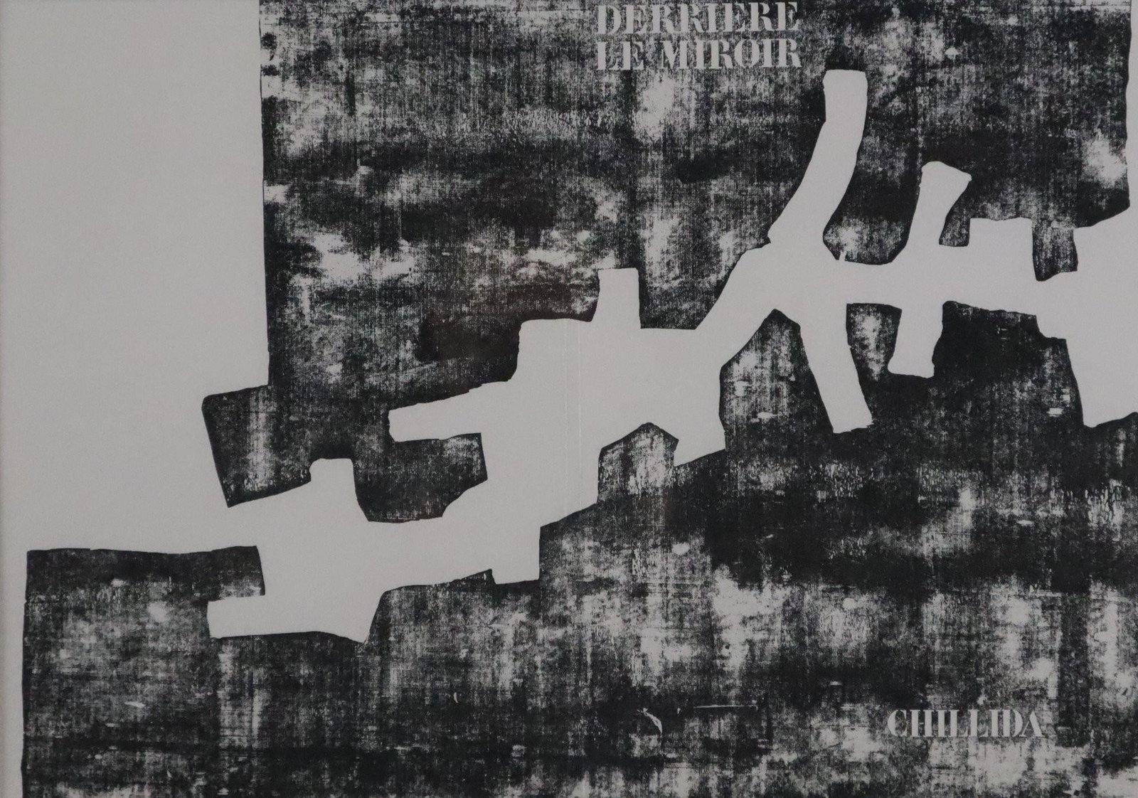 Chillida, Eduardo (1924 San Sebastian - 2002 ebenda) - Ohne Titel, Original-Lithografie als Umschlag: Chillida, Eduardo (1924 San Sebastian - 2002 ebenda) - Ohne Titel, Original-Lithografie als Umschlag für Derrière le miroir, 1968, im Passepartout unter Glas gerahmt, sichtbares Maß ca.