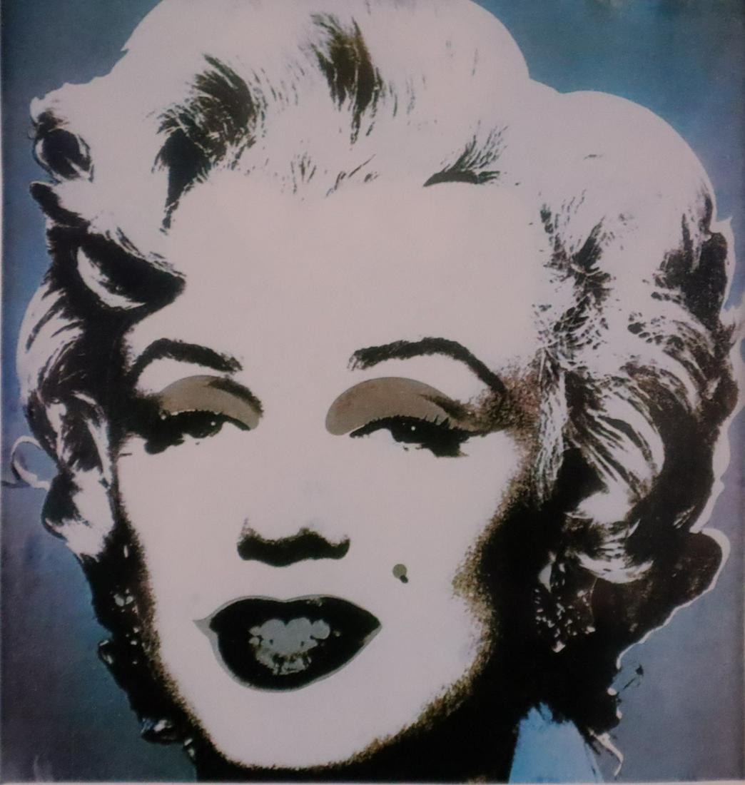 Warhol, Andy (1928-1987) - "Marilyn", Farboffsetdruck, Multiple, im Passepartout unter Glas gerahmt,: Warhol, Andy (1928-1987) - "Marilyn", Farboffsetdruck, Multiple, im Passepartout unter Glas gerahmt, sichtbares Maß ca.17x16,5cm, Gesamtmaße ca.35x30cm