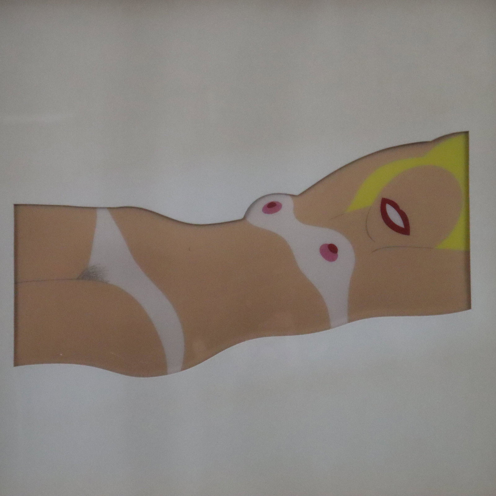 Wesselmann, Tom (Cincinnati 1931-2004 New York) - Cut-Out Nude, from 11 Pop Artists, Volume I, 1965,: Wesselmann, Tom (Cincinnati 1931-2004 New York) - Cut-Out Nude, from 11 Pop Artists, Volume I, 1965, Farbserigrafie auf gestanztem Karton, Abbildung ca. 21 (Gesamthöhe) x 41 cm, auf Unterlagenkar