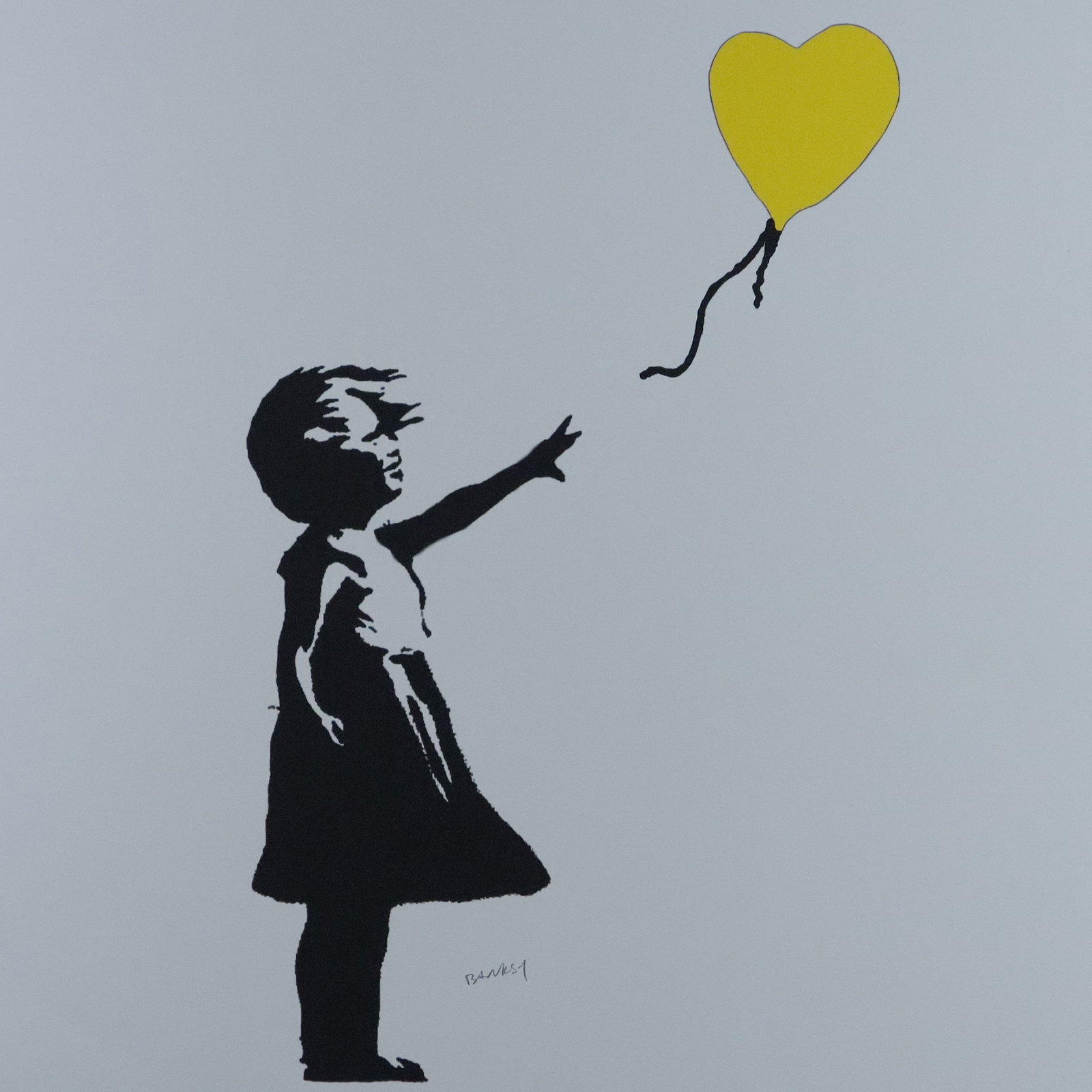 Banksy (*1974 Bristol, nach) - Farboffset auf Bütten mit zwei Trockenstempeln (Elefant mit: Banksy (*1974 Bristol, nach) - Farboffset auf Bütten mit zwei Trockenstempeln (Elefant mit Rakete sowie "P. O. W. Printmaking"), unten rechts in Blei "Banksy" und Nummerierung "17/150", Blattma&#