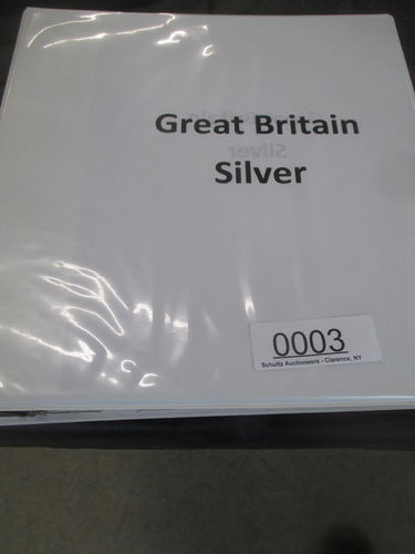BINDER WITH APPROX 119 SILVER COINS FROM GREAT BRITAIN