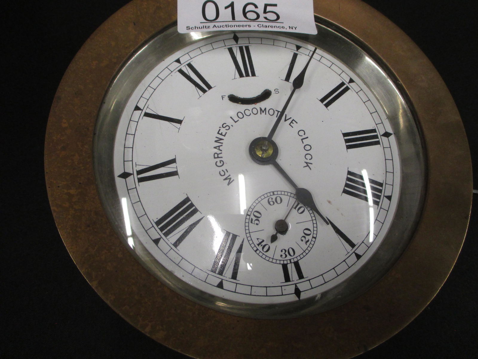 BRASS MCGRANES LOCOMOTIVE CLOCK (1 of 4)