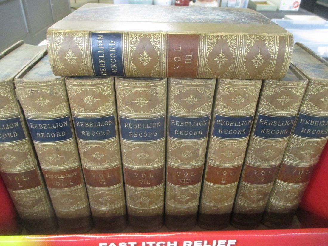 9 VOLUMES LEATHER BOUND BOOKS 1864 (1 of 4)