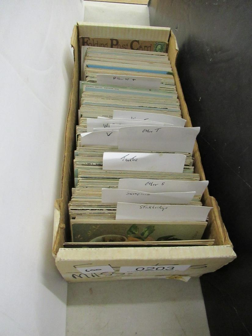 APPROX. 600 POSTCARDS FROM MASSACHUSETTS: APPROX. 600 POSTCARDS FROM MASSACHUSETTS, INCLUDING WELLESLEY, ETC