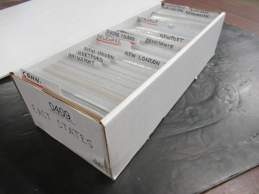 APPROX. 650 POSTCARDS OF EASTERN STATES: APPROX. 650 POSTCARDS OF EASTERN STATES INCL CONNETICUT, DELAWARE, VERMONT, ET