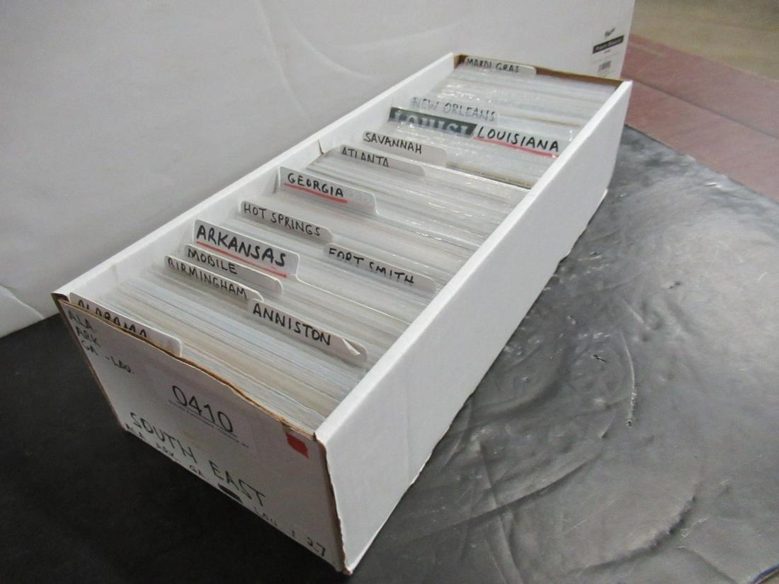 APPROX. 650 POSTCARDS OF SOUTHEAST STATES: APPROX. 650 POSTCARDS OF SOUTHEAST INCL ARKANSAS, GEORGIA, NEW ORLEANS, ETC