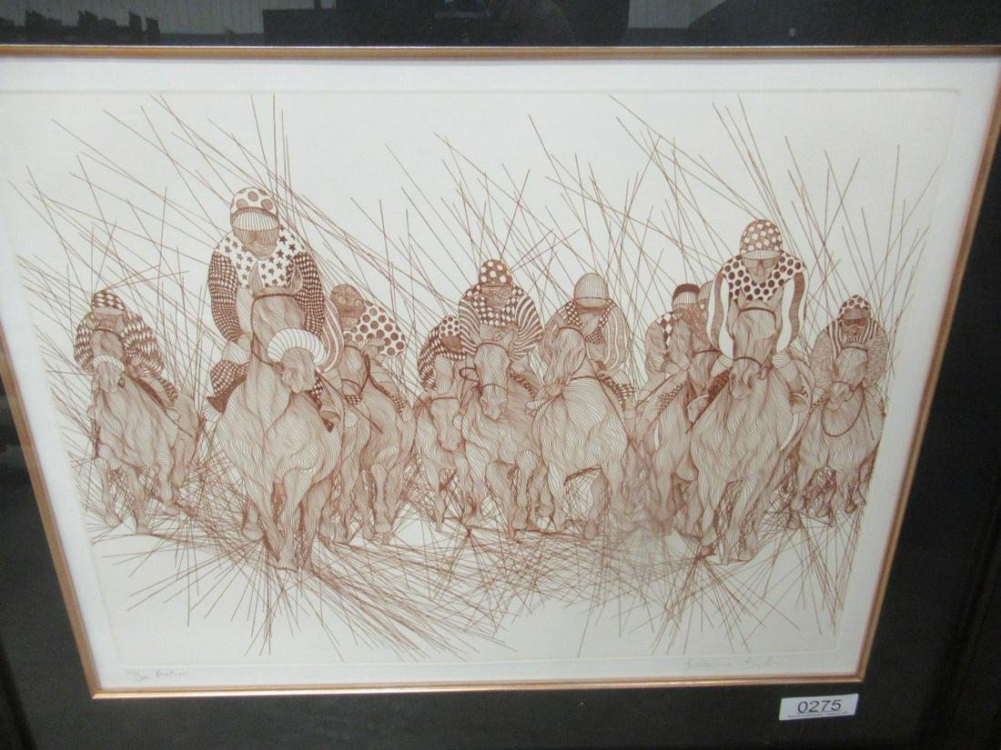 ETCHING BY AZOULAY, TITLED PREAKNESS: ETCHING BY AZOULAY, TITLED PREAKNESS, SIGNED AND NUMBERED , APPROX. 37.5" X 31"