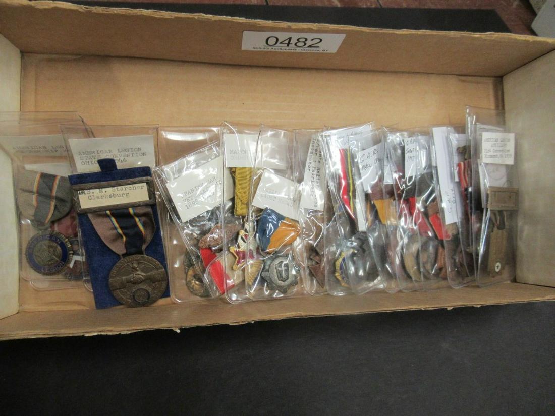 MEDALS INCLUDING GAR, AMERICAN LEGION, ETC: MEDALS INCLUDING GAR, AMERICAN LEGION, MASONIC, APPROX. 20