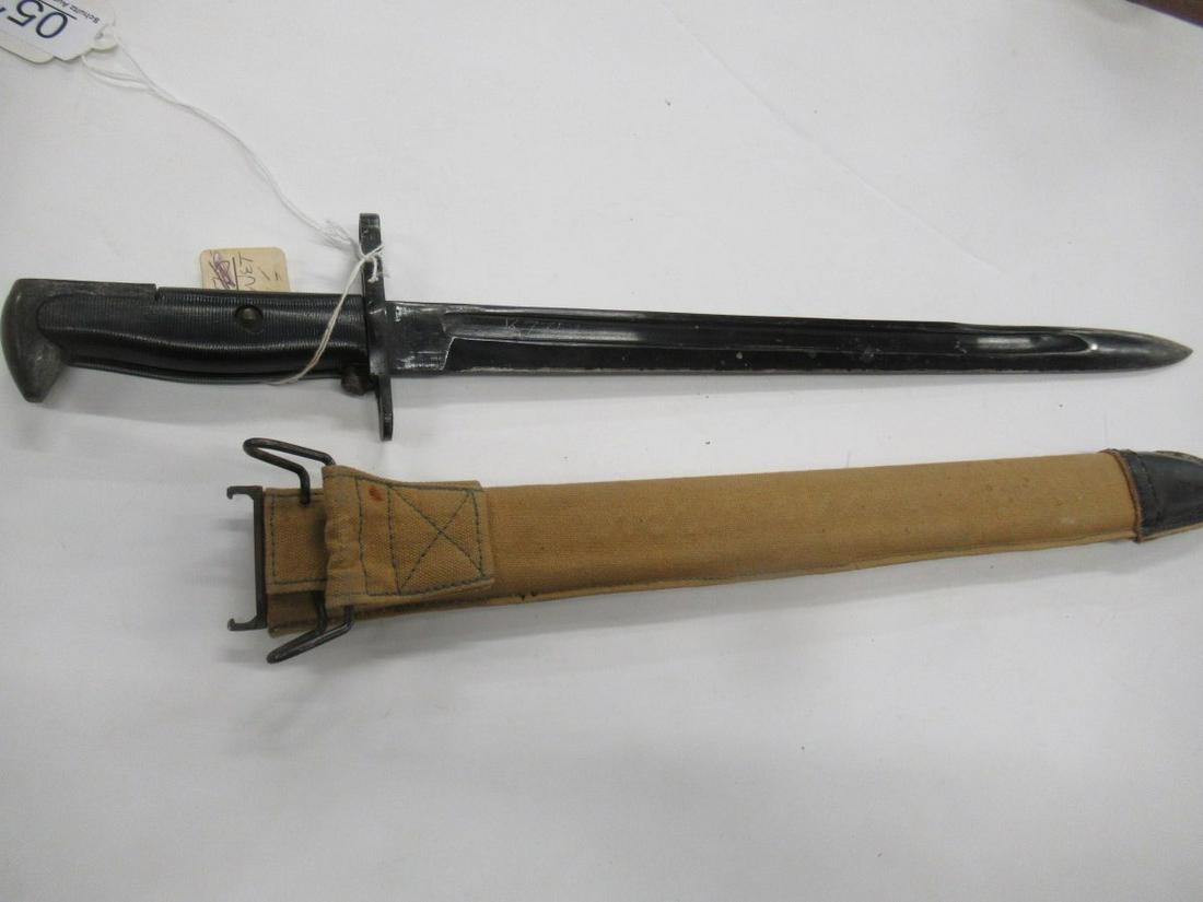 U.S. 1942 BAYONET BY WILDE TOOL WITH SCABBORD: U.S. 1942 BAYONET BY WILDE TOOL WITH SCABBORD