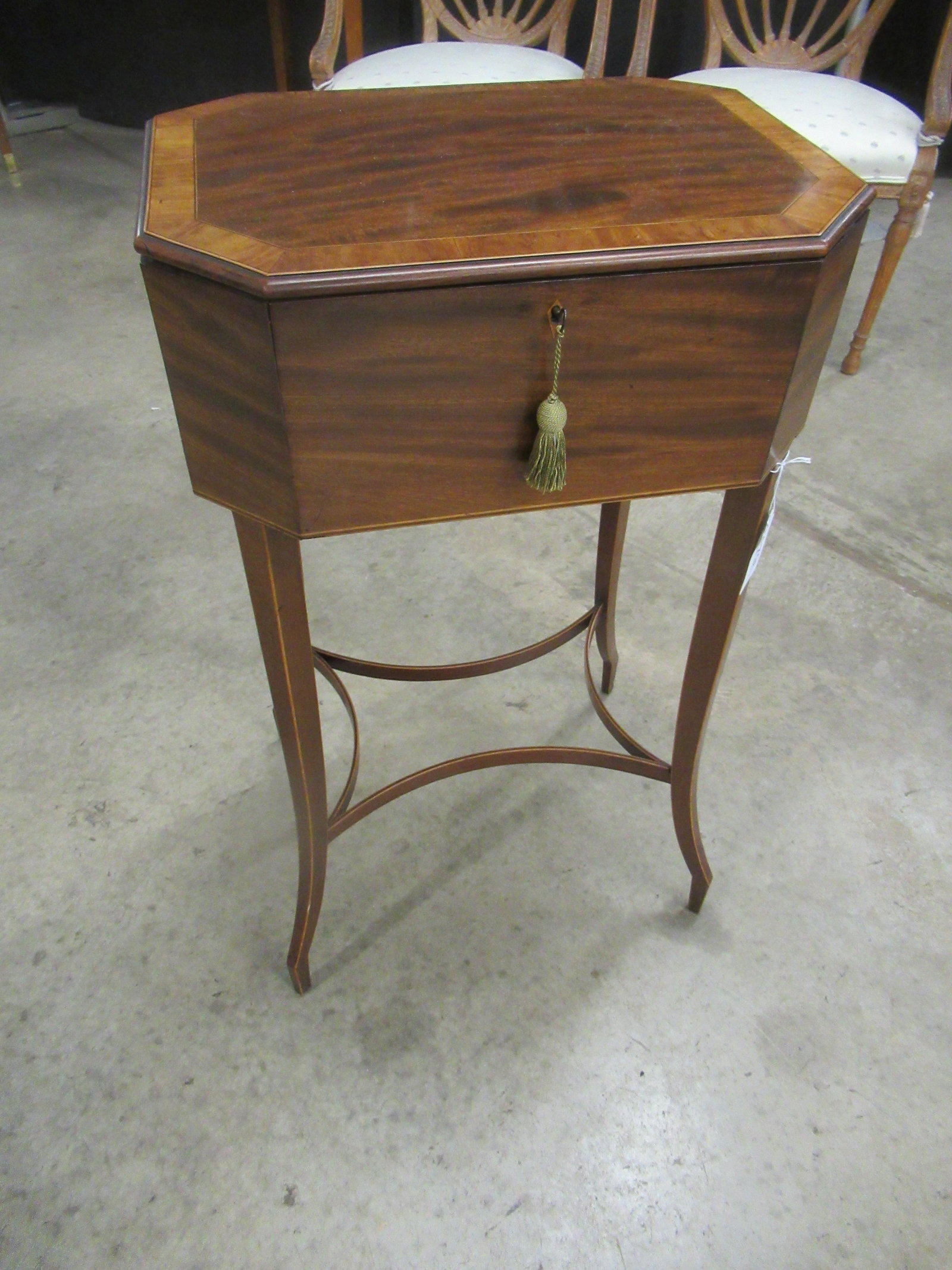 Regency and Mahogany Satinwood Work Table: Regency and Mahogany Satinwood work table, Approx. 31" h x 18 1/2" w