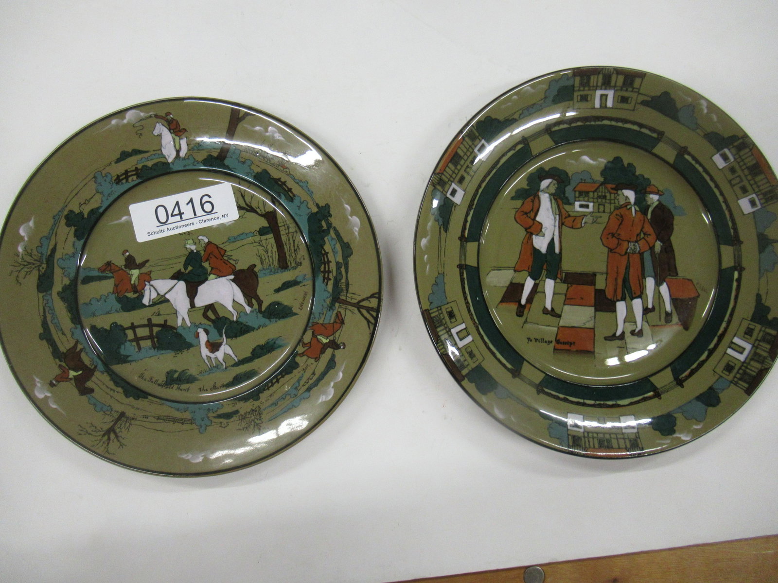 2 Deldare Plates by Buffalo Pottery: 2 Deldare Plates by Buffalo Pottery