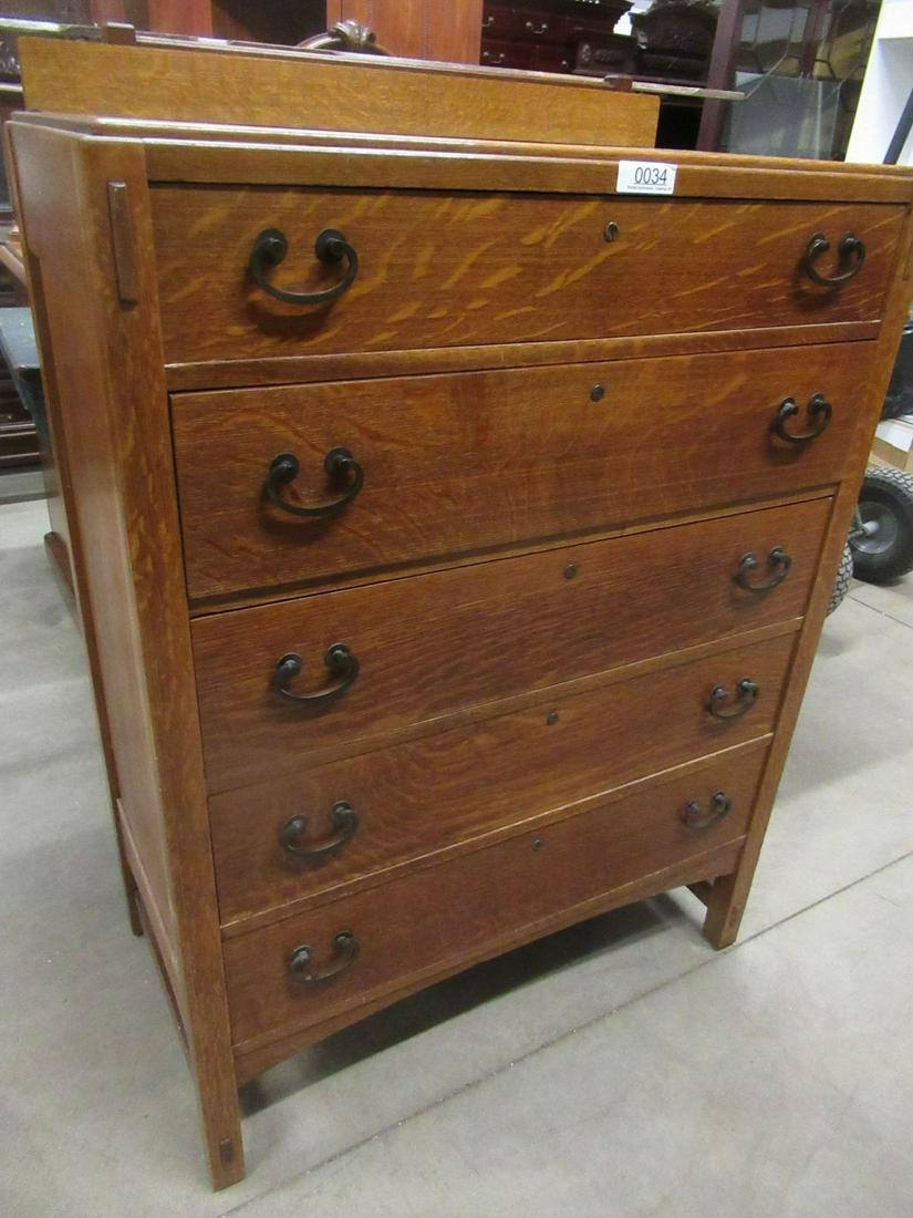 Limbert Grand Rapids 5 Drawer Oak Dresser: Limbert Grand Rapids 5 Drawer Oak Dresser, Approx. 51" x 36" x 20"
