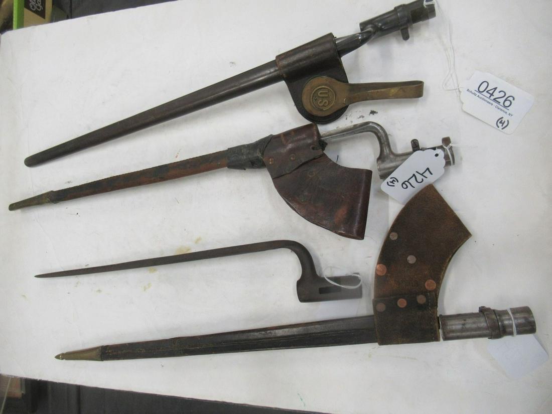 4 Civil War Era Bayonets, 3 Marked US: 4 Civil War Era Bayonets, 3 Marked US