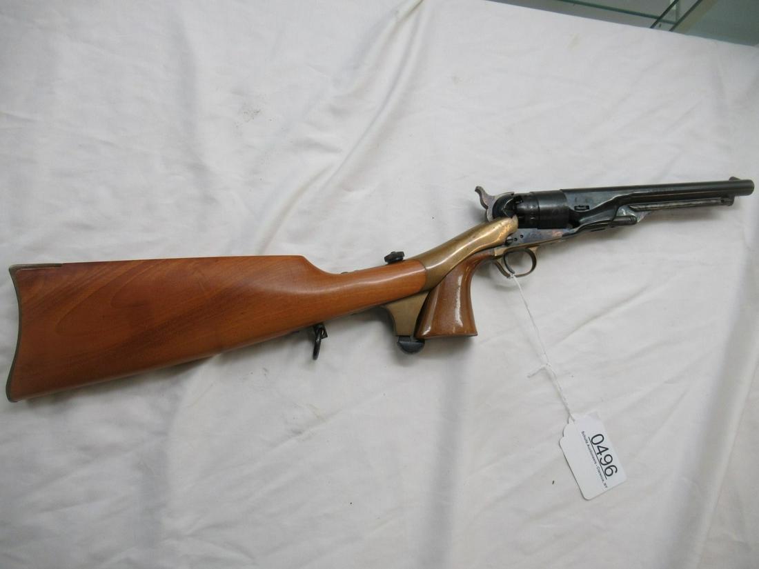 Colt Model 1860 Army Revolver 44 cal Replica: Colt Model 1860 Army Revolver 44 cal Replica w/ Shoulder Stock, Approx. 26.5" Overall, 7.75" Barrel