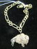 14k Gold Bracelet with 14k Gold Buffalo Charm