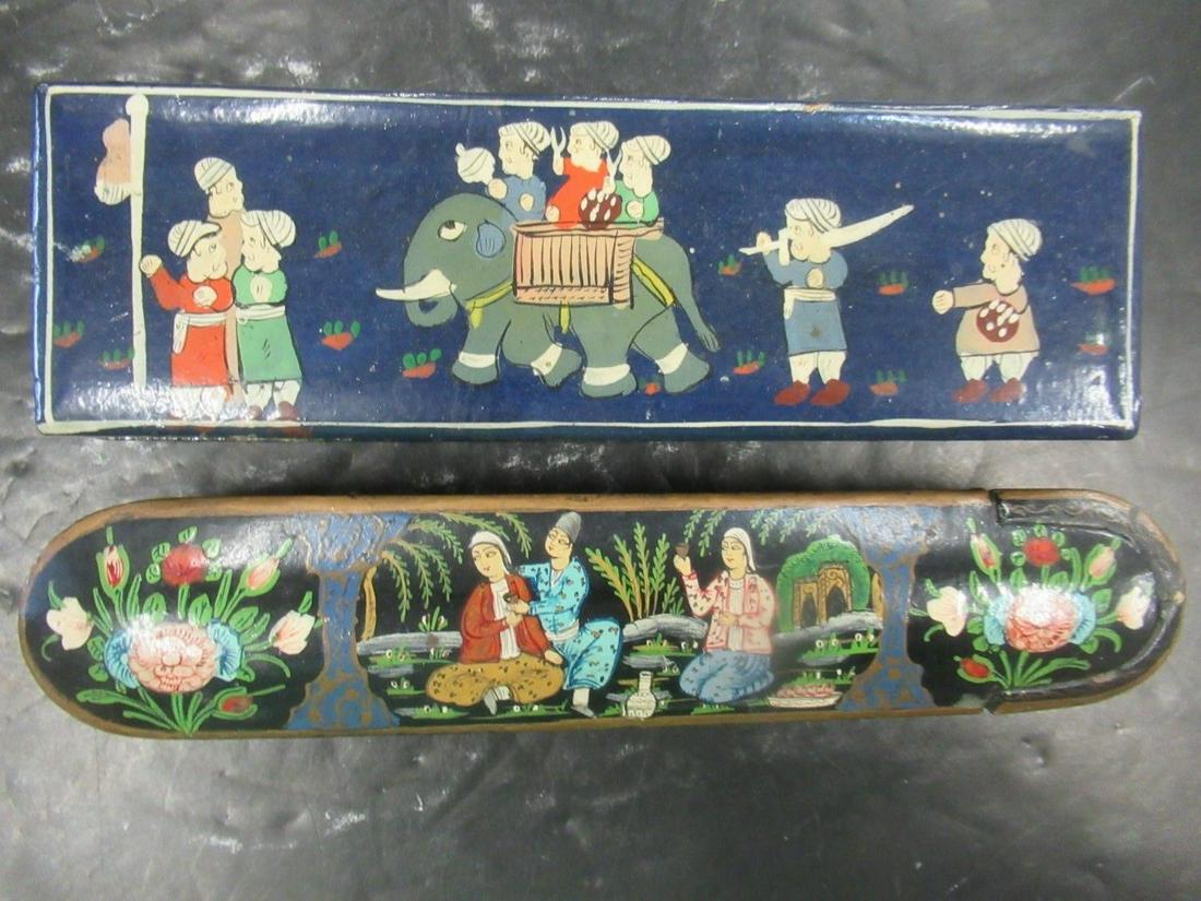 2 Hand Painted Lacquer Boxes: 2 Hand Painted Lacquer Boxes