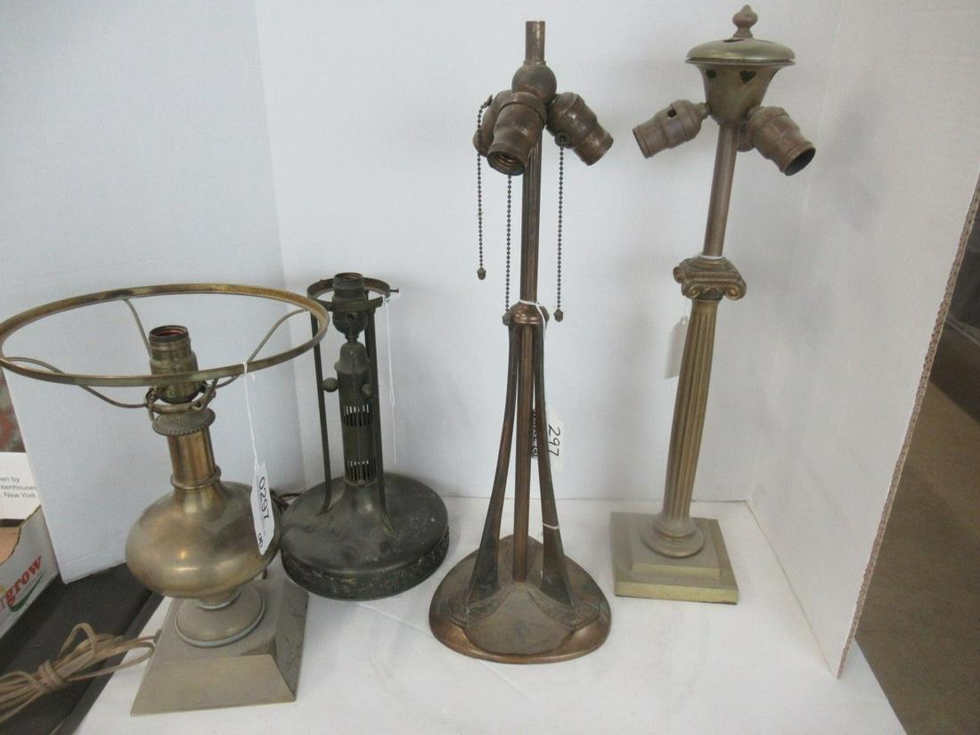 4 Lamp Bases incl. Handel, Pairpoint, Etc.: 4 Lamp Bases incl. Handel, Pairpoint, and Duffney and Kimberly