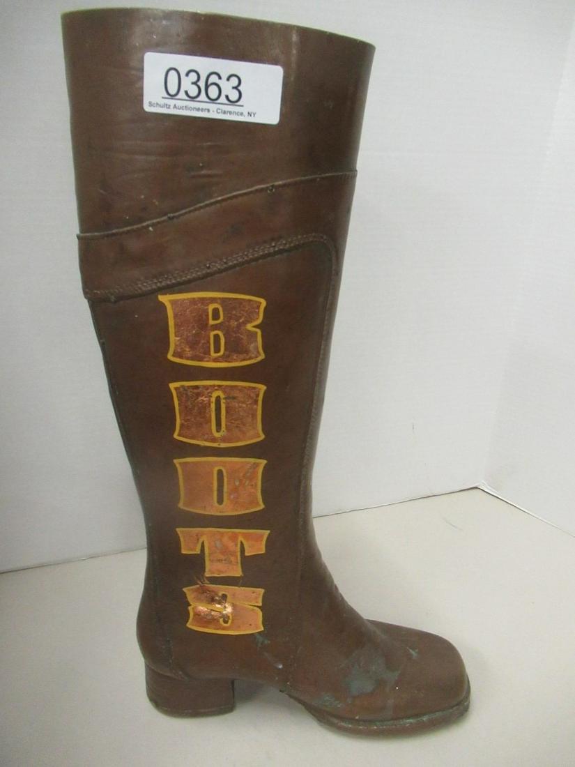 Antique Boot Advertising Item 1921: Antique Boot Advertising Item 1921, Approx. 18.25" t x 10" x 2.5" d