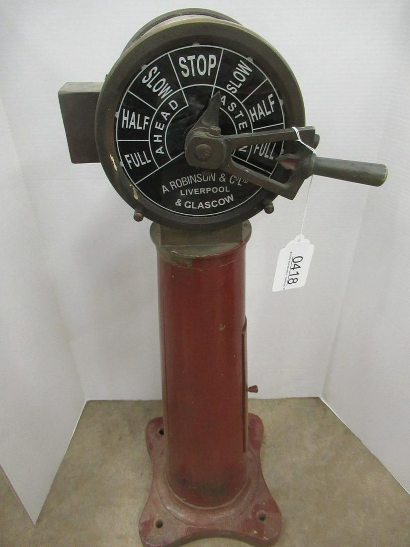 A. Robinson and Company Ship Controller: A. Robinson and Company Ship Controller, Approx. 35" tall x 11" at widest point