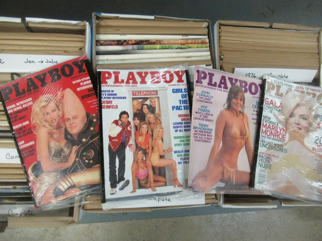Playboy Magazine Collection 1969-2006: Playboy Magazine Collection 1969-2006, Some Complete Years, Some Sealed incl. Bo Derek, Dan Ackroyd Conehead and Jerry Seinfeld Cover Issues, Approx. 280 Magazines, many in original packaging