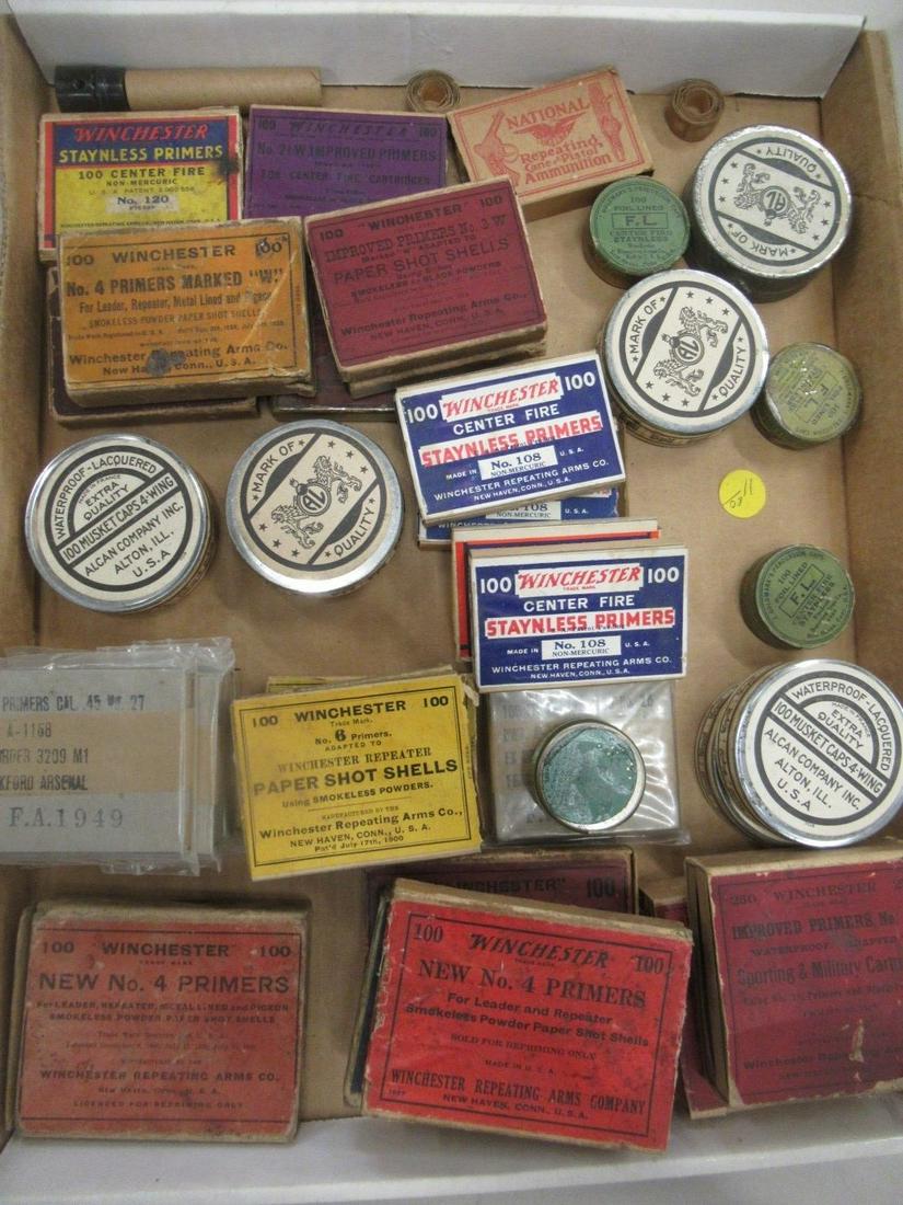 Vintage Winchester Primers Various Musket Caps: Vintage Winchester Primers Various Musket Caps, Etc