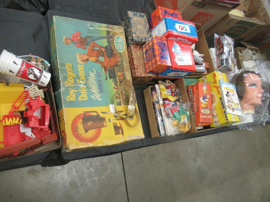 Large Mixed Lot, Fisher Price, Playing Cards, Etc: Large Mixed Lot, Fisher Price, Playing Cards, Roy Rogers, Donald Duck Straws, Etc