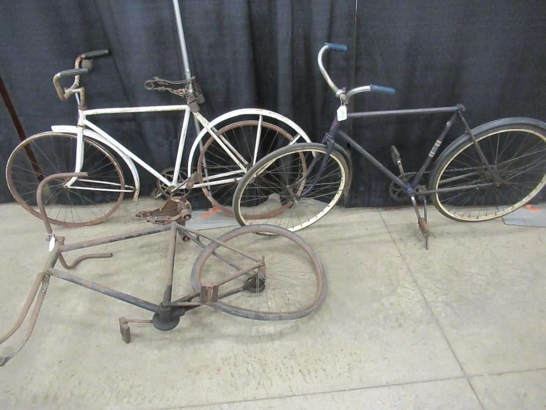 3 Bicycles, 1 with T.A. Rick Buffalo NY: 3 Bicycles, 1 with T.A. Rick Buffalo NY Badge, 1 Champion Heil Brothers Buffalo NY Badge
