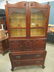 Tall Oak Cabinet w/ Glass Front Top