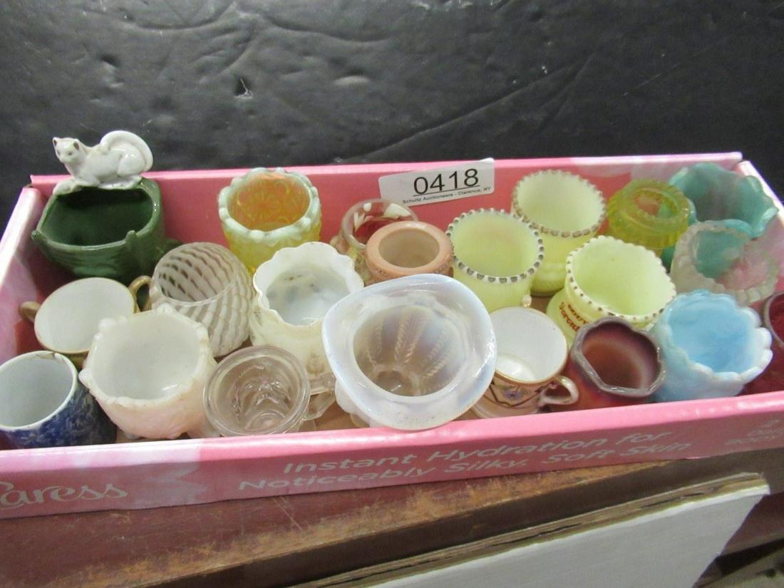 Group of Toothpick Holders incl. Swirl Glass: Group of Toothpick Holders incl. Swirl Glass, Nippon, Fenton, Etc.